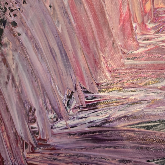 HANDCRAFTED Abstract Painting HANDPAINTED Wall Art Decor Pink Gray Purple Blue - Picture 14 of 17